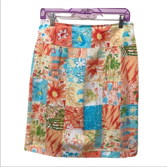 Erik Stewart Tropical Nautical Skirt Size 10 - Picture 1 of 8